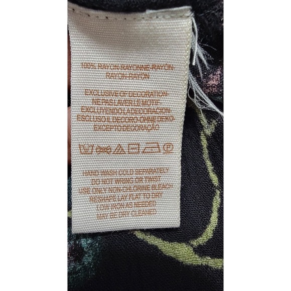 Free People Just The Two Of Us Womens Black Floral Tunic Blouse Size Small - Picture 6 of 9